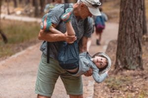 grandfather and grandchild having fun