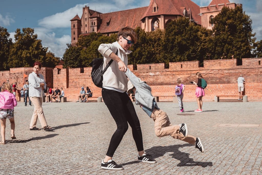 Malbork square having fun