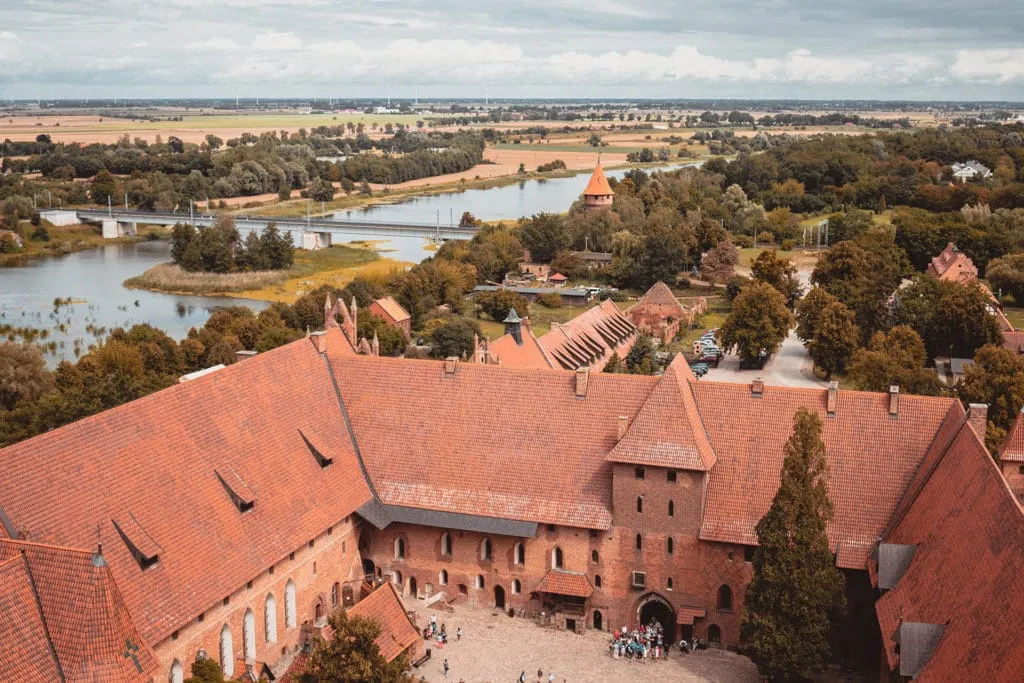 Malbork Castle in Poland- A tour of the Worlds Largest Castle 23 View from the tower Malbork castle