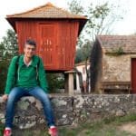 me sitting in front of the garden house