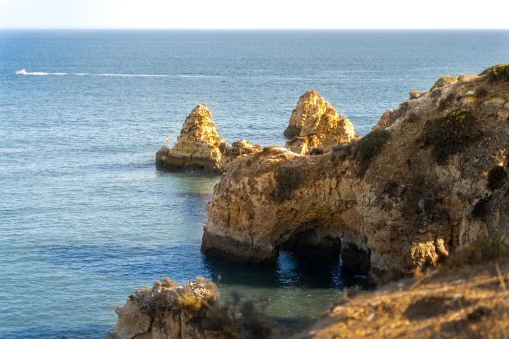 Portimão beach portugal rock formation