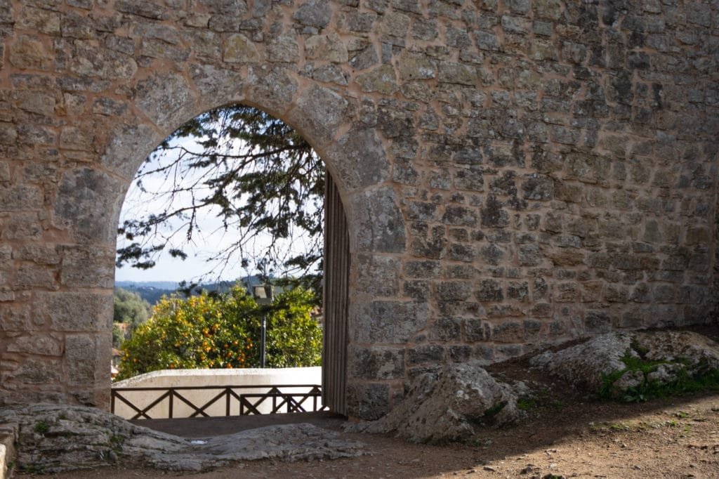 Castle wall door